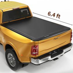 YITAMOTOR® 2002-2018 Dodge Ram 1500 (19-24 Classic ONLY) 6.4ft Fleetside Soft Roll Up Truck Bed Tonneau Cover Without RamBox