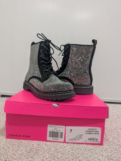 Betsy Johnson Rhinestone Combat Boots