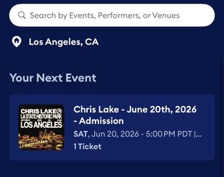 Chris lake 6/20 Saturday la historic park
