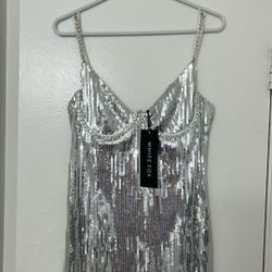 Silver sequins dress