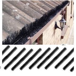 Gutter brush guard 32ft- Simple Gutter Guard | No Tools DIY | (10pcs) 32-FT 4.33"(Dia) Gutter Brush Leaf Guard Fit for 5 Inches Gutter