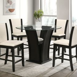 Orlando-white pub table+4 chair set