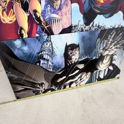 DC Comics Batman Superman Wonder Woman Canvas Wall Art 3 Panel Set