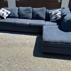 Free Delivery - Blue Sectional Couch 2 Pieces