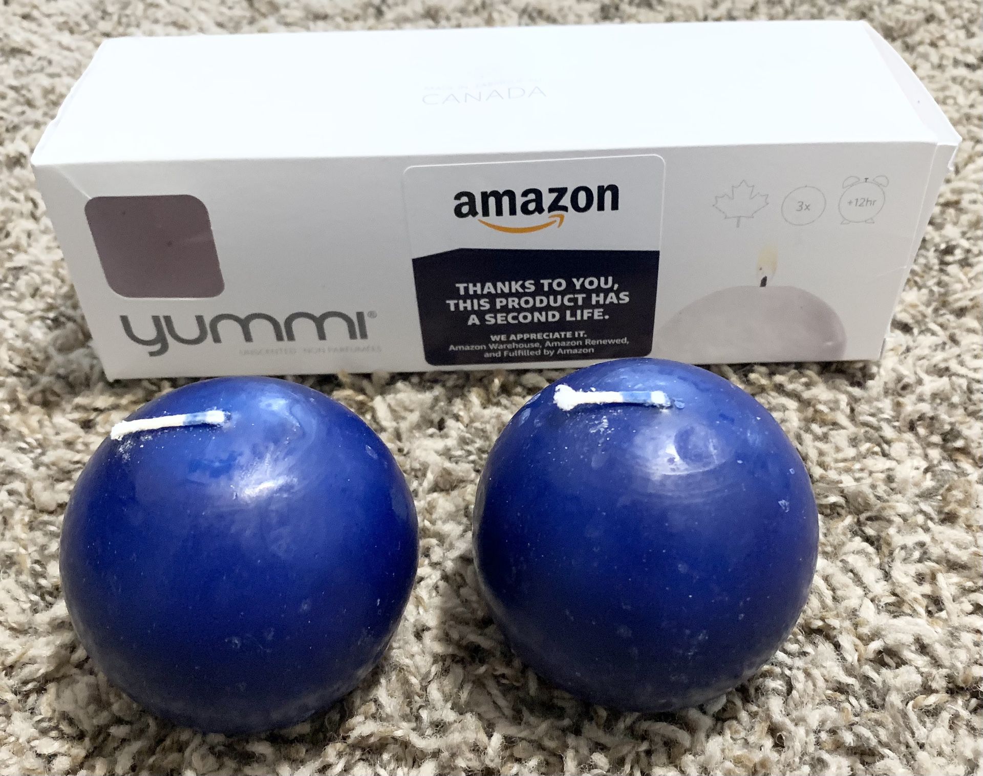 Sphere Ball Candles 2-Pack Royal Blue 2.8”