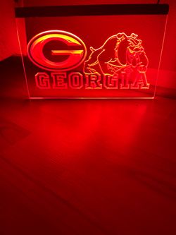 GEORGIA BULLDOGS LED NEON RED LIGHT SIGN 8x12