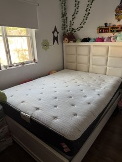 Queen Mattress + Box Spring + Metal Frame