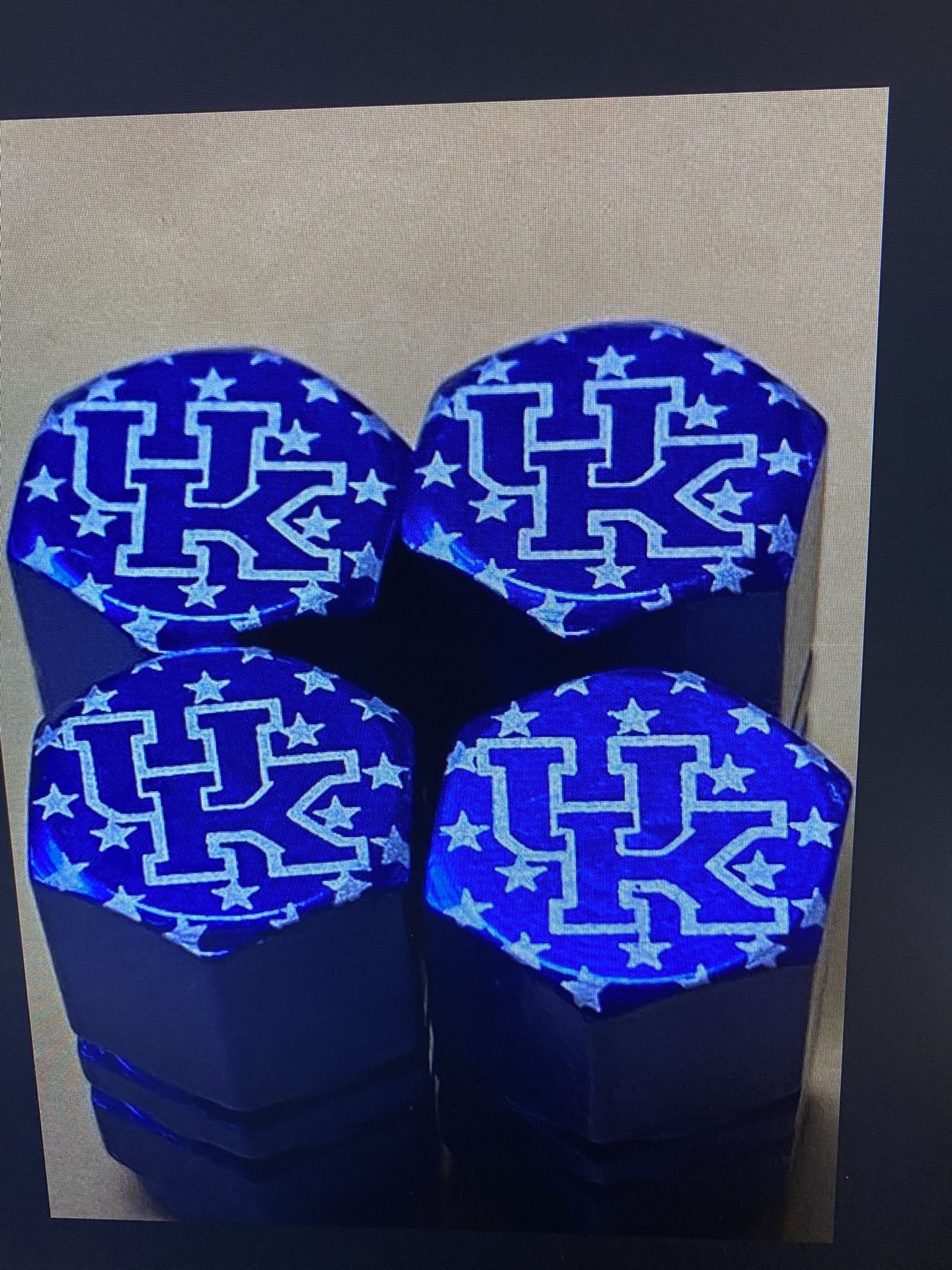 Kentucky Wildcats tire valve stem caps four pack