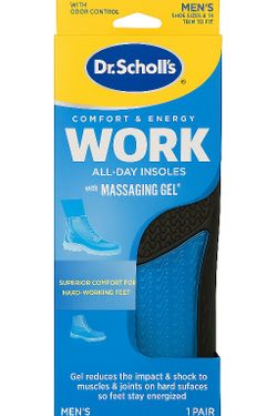 Dr. Scholl's Men's Work Massaging Gel Insoles Sz 8-14