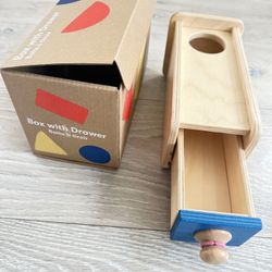 Montikids montessori wooden toy Box with drawer
