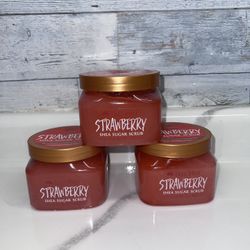 3PK Tree hunt strawberry shea sugar body scrub 