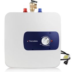 ThermoMate Mini Tank Water Heater Electric, 4 Gallons Small Under Sink Water Heater For Point Of Use Instant Hot Water 110V 120V, Wall Or Floor Mounte