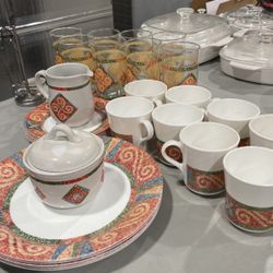 Corelle And Corningware Coffee Cups  Plates Bowls