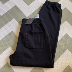 Levi's A 1 Men's Sz Small Black Red Tab Loose Fit Fleece Sweatpants