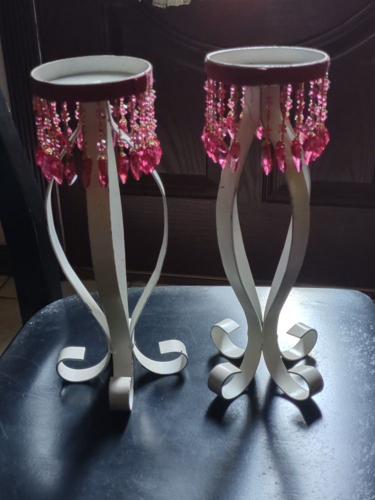 Beautiful Pair Of Candle Holders 