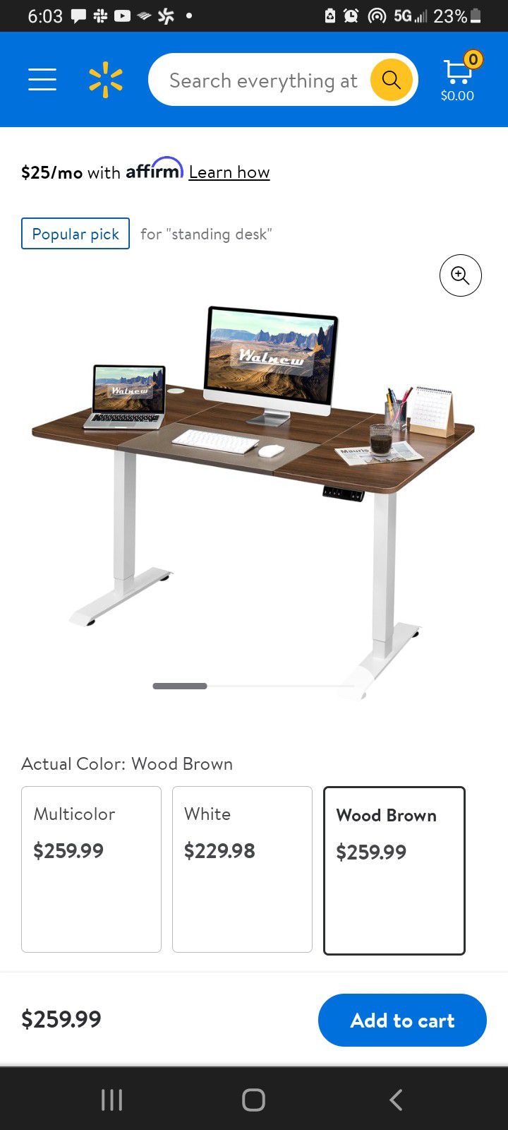 Brand New Wood Brown Adjustable Standing Desk!