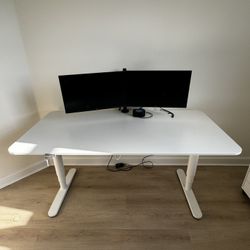 White Computer Desk Adjustable
