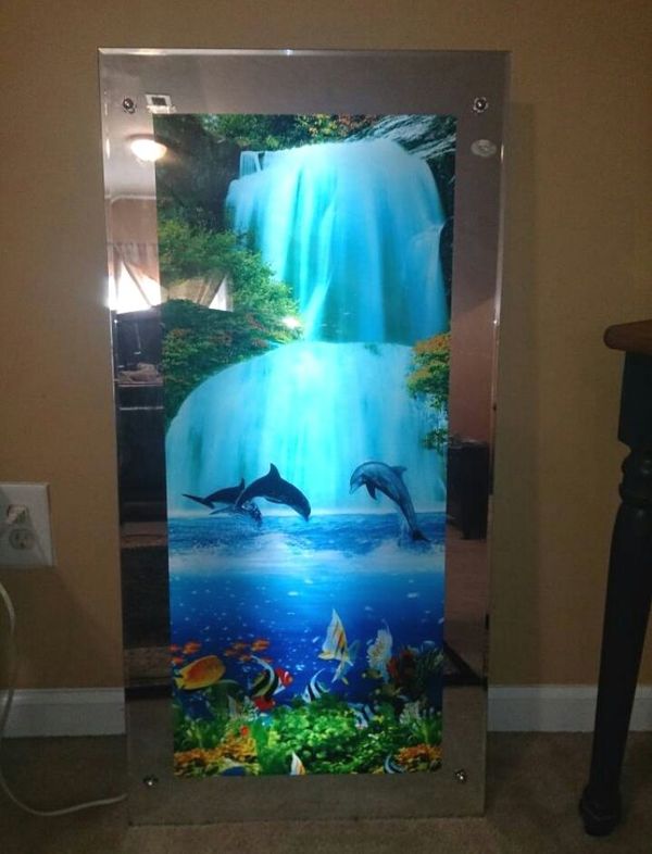 Moving Lighted Waterfall Picture In Motion Mirror Frame For Moving Lighted Waterfall Picture In Motion Mirror Frame