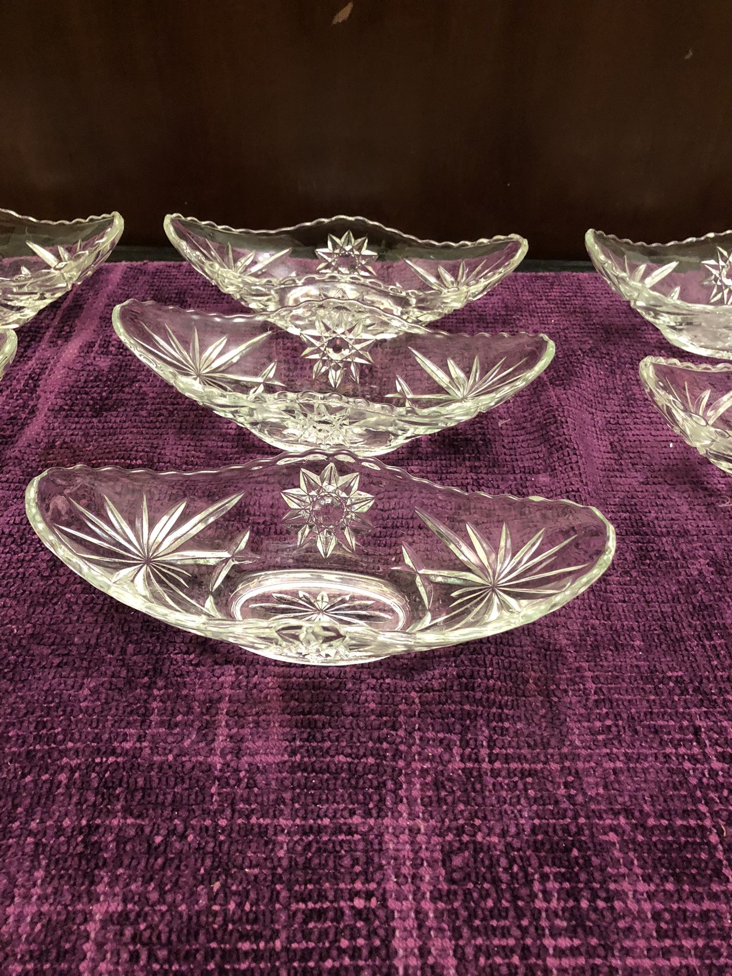 (Lot of 7) Vintage Star of David Banana Split Boat Bowls