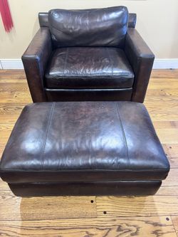Used leather love sofa 2 person seating with Ottoman storage