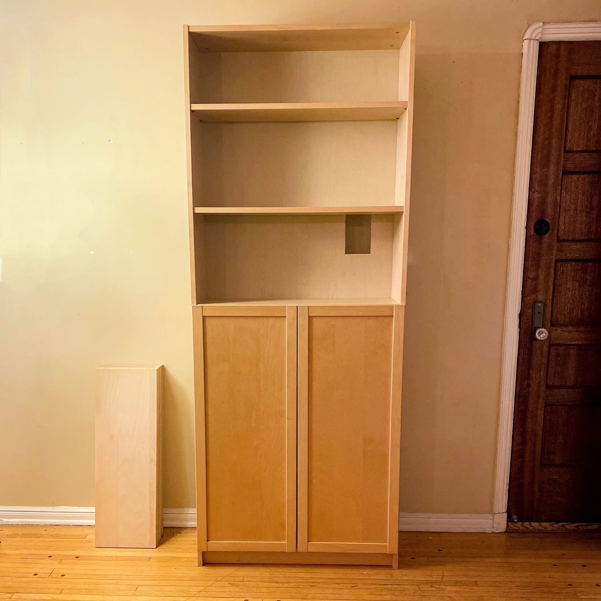 Tall Billy Bookcase Birch Veneer With Doors And Extra Shelves IKEA