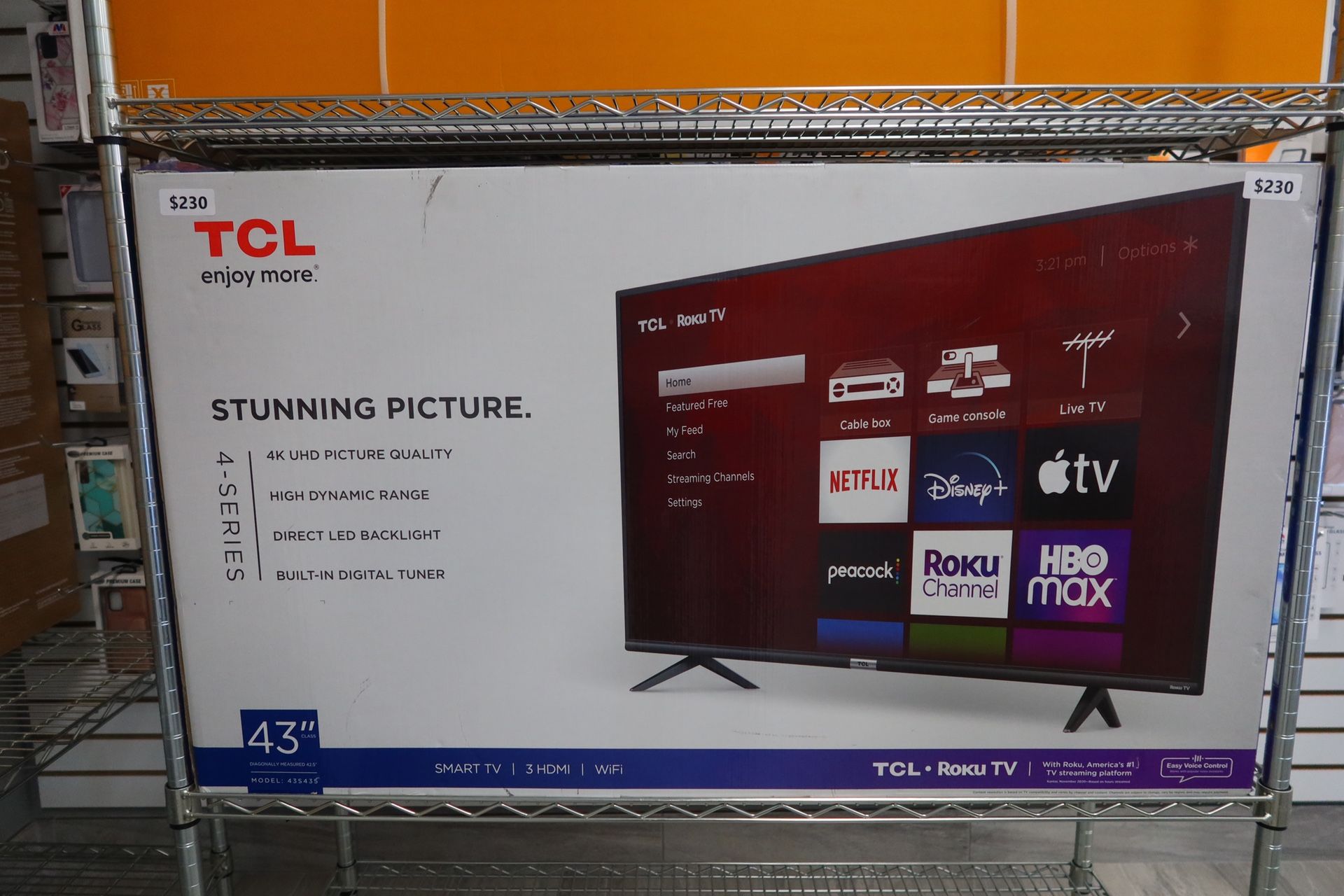 TCL 4-Series 43” 4K UHD LED Roku smart Tv