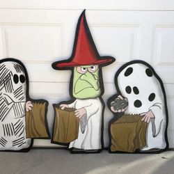 CHARLIE BROWN, LUCY & PIG PEN - PEANUTS GREAT PUMPKIN HALLOWEEN LAWN ART 