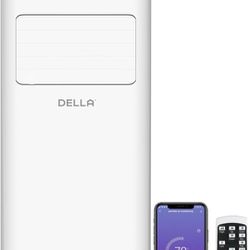 DELLA Smart WiFi Enabled 8000 BTU Portable Air Conditioner, Cooling, Dehumidifier & Fan Portable AC Unit w/Remote Control Window Kit, 
