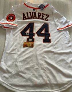 Yordan Alvarez Signed Autographed Houston Astros White Nike Jersey With COA