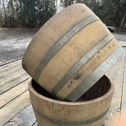 Wine And Whiskey Barrel Planters $25 And Up