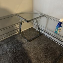 Glass Corner Desk
