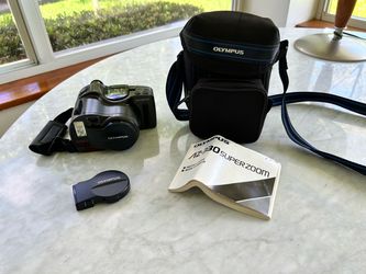 Olympus AZ330 SuperZoom 35mm Film Camera with Case and Remote, Working