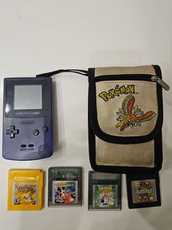 Gameboy Color with Games & vintage case
