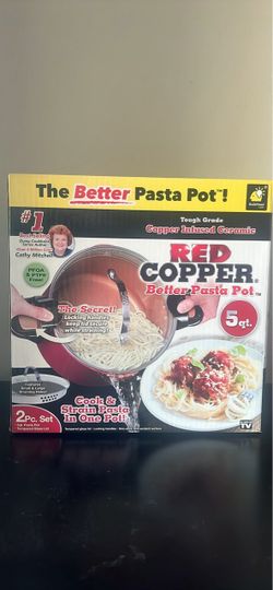 RED Coper Better Pasta Pot 5QT.