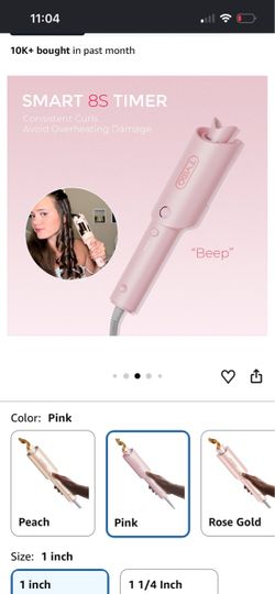 TYMO Pink Automatic Hair Curling Iron 1 Inch