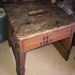 アンティーク雑貨 bell system stool antique Bell System Telephone Lineman's Work Stool Wood Phone Step