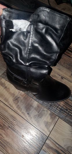 Black Knee-High Riding Boots