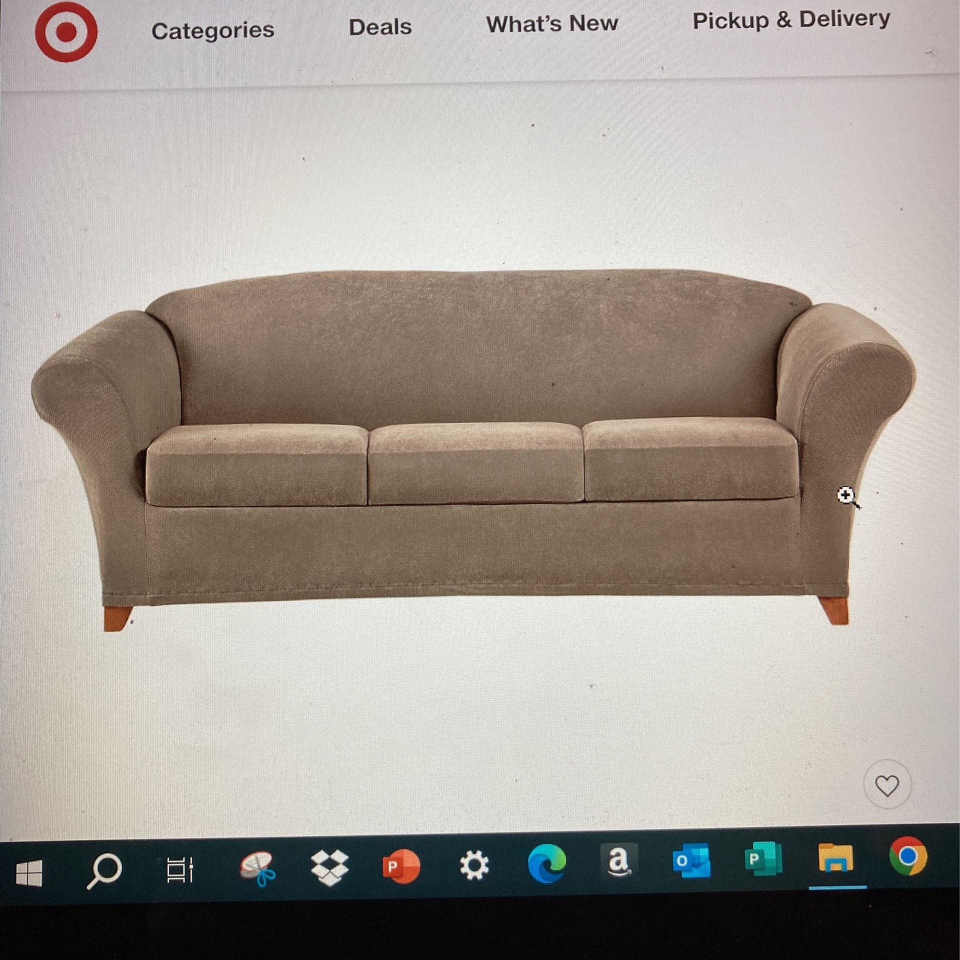 Two Dark Brown Sofa Slipcovers—$30 Each Or 2 For $55
