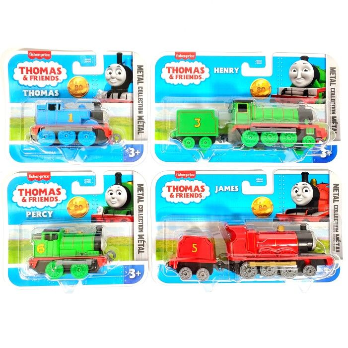 Thomas & Friends 80th Anniversary Push Along James Henry Percy Thomas (LOT OF 4)