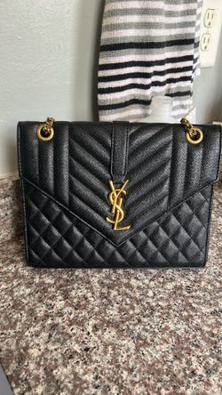 Envelope Triquilt Medium YSL Shoulder Bag in Grained Leather