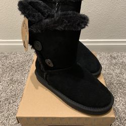 New In Box Girls Flojos Fleece Lined Boots Black Size 3