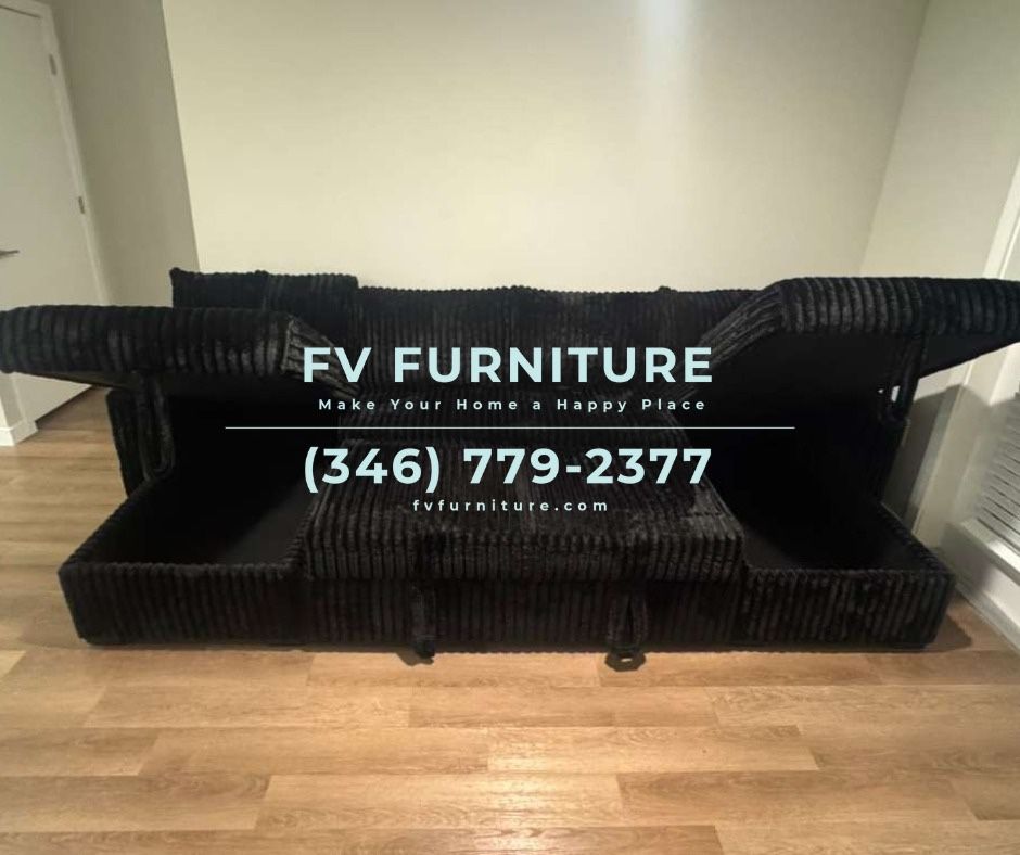 Brand New! 3 Monthly Payments! Double Chaise Sectional With Pullout Bed