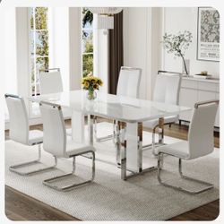 Dining Table - White (includes 6 Chairs)