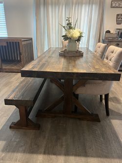 Wooden Table w/bench