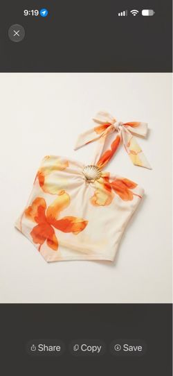 Floral Halter Crop Top with Shell Detail