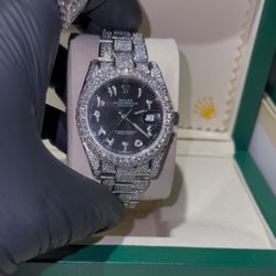 💎🔥💎🔥ALL WHITE BUSTDOWN MOISSANITE ⚫️DIAL 