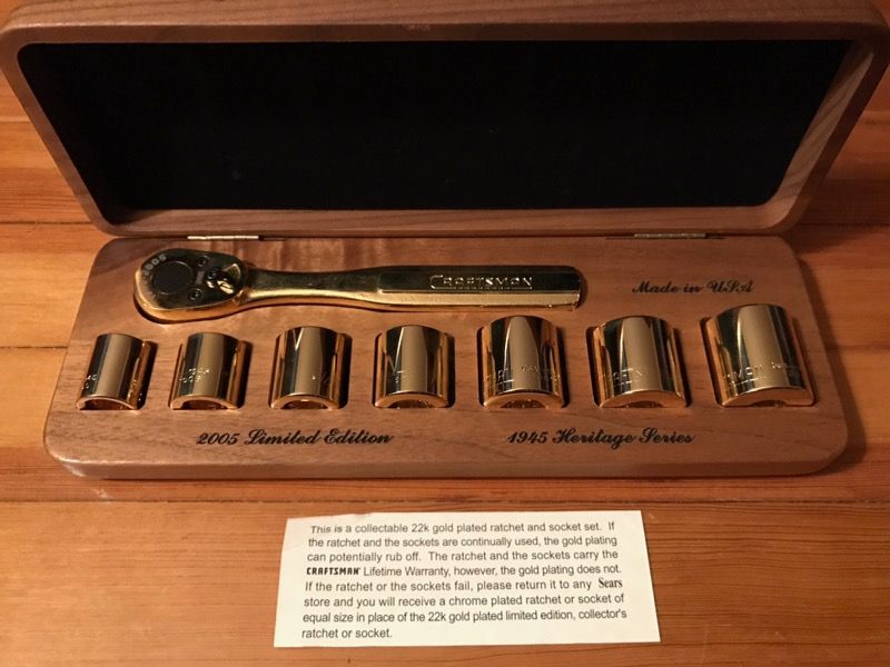 Craftsman 2005 Limited Edition 22k Gold-Plated Ratchet/Socket Set