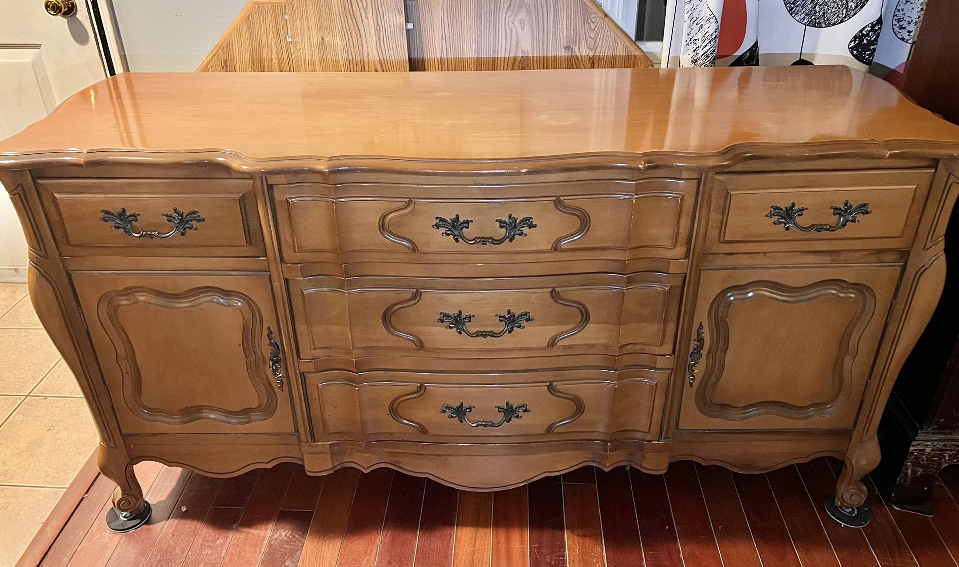 Solid Wood French Provincial Buffet Sideboard