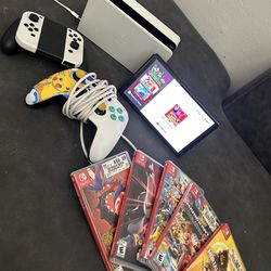 Nintendo Switch With 5games