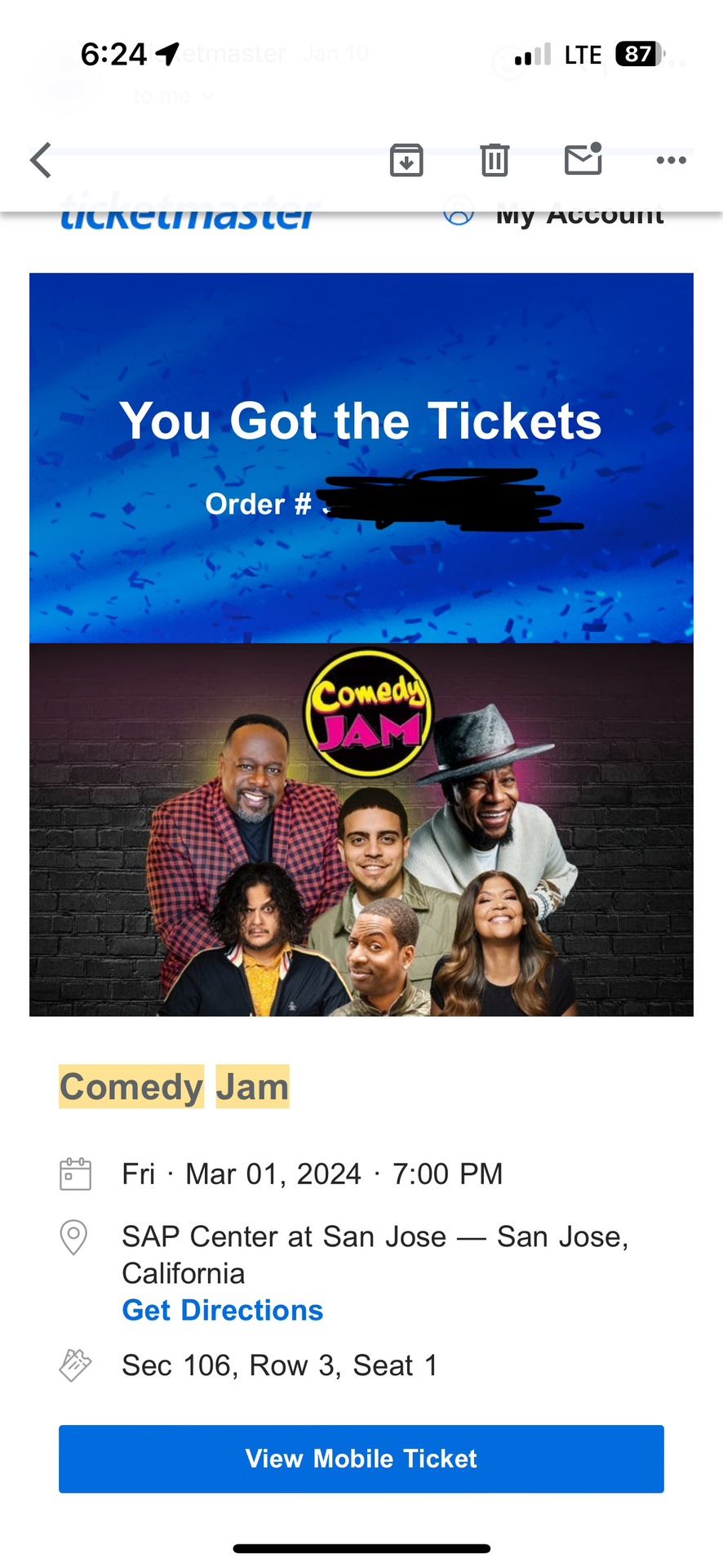 One Comedy Jam Ticket